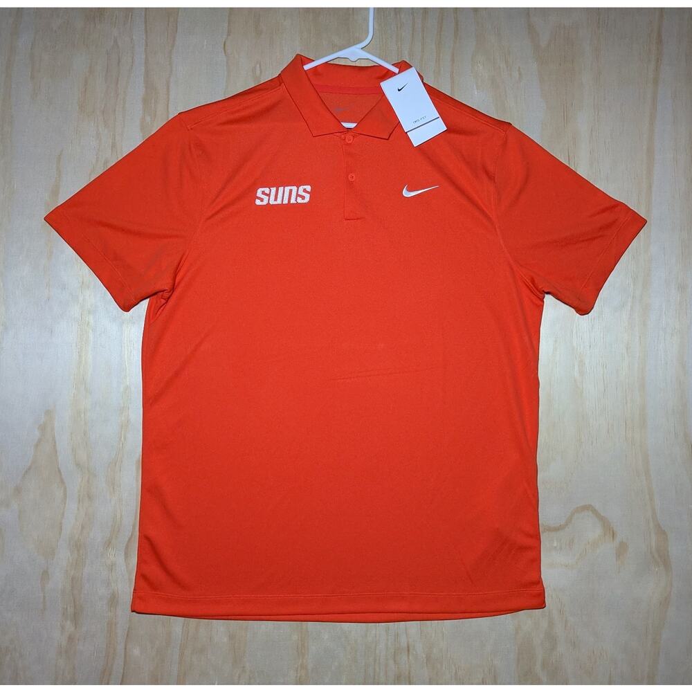 Nike Men's Large Polo Shirt NWT Phoenix Suns Orange Dri-Fit Golf NBA